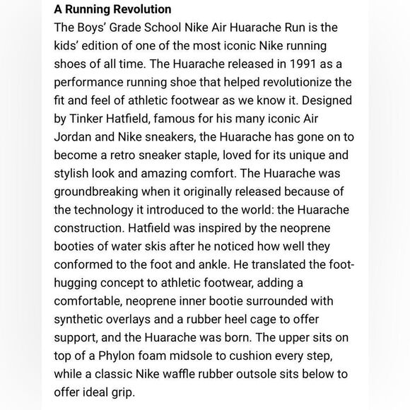 NIB NIKE Youth Huarache Run (PS) White Running Athletic Tennis Shoe - Size 2Y - Picture 14 of 14